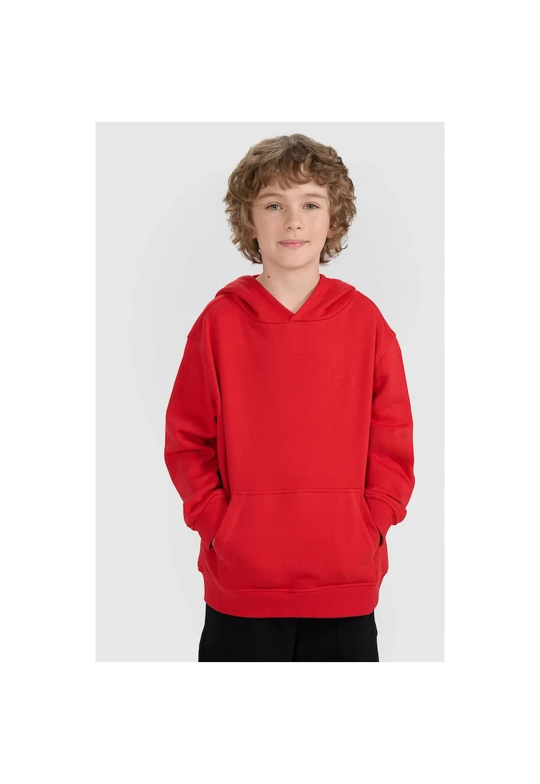 Hanorac copii  gluga, oversize, rosu, bumbac/poliester