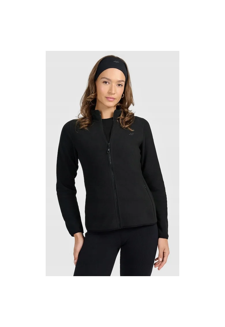 Bluza sport dama,  fleece, slim, negru
