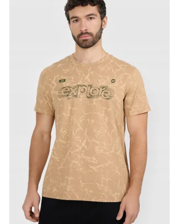 Tricou barbati,  material bumbac, bej