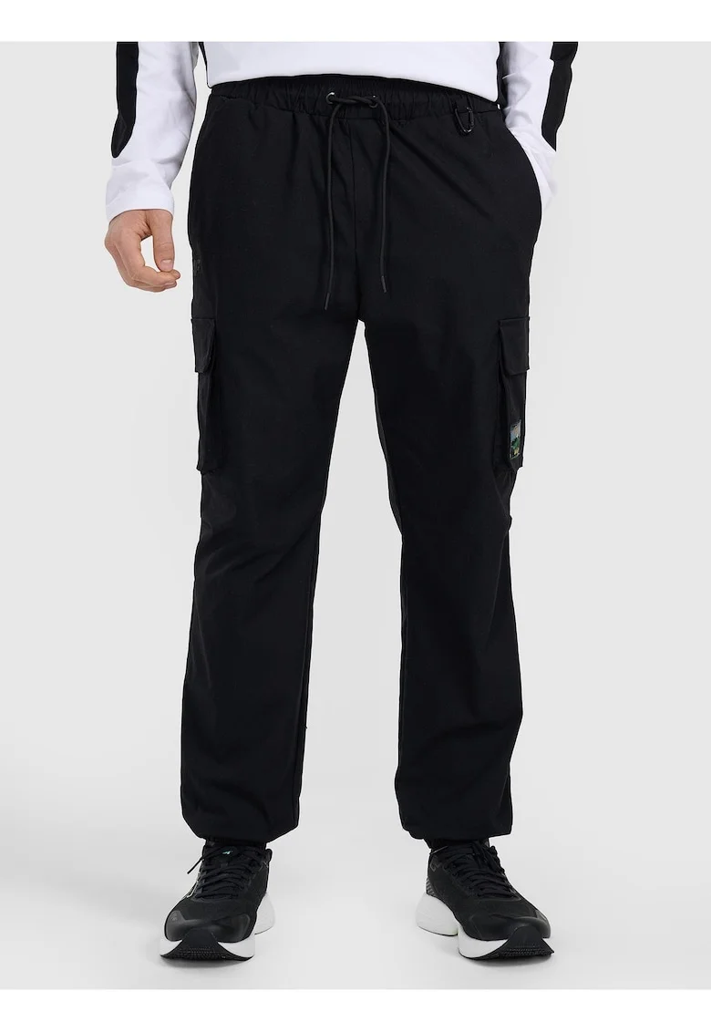 Pantaloni barbati,  cargo, negru, poliester,