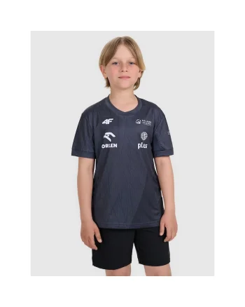 Tricou sport copii,  echipa nationala de volei Polonia, uscare rapida, negru, poliester