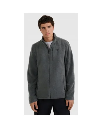 Hanorac sport barbati  regular, guler, gri, 4FWarm
