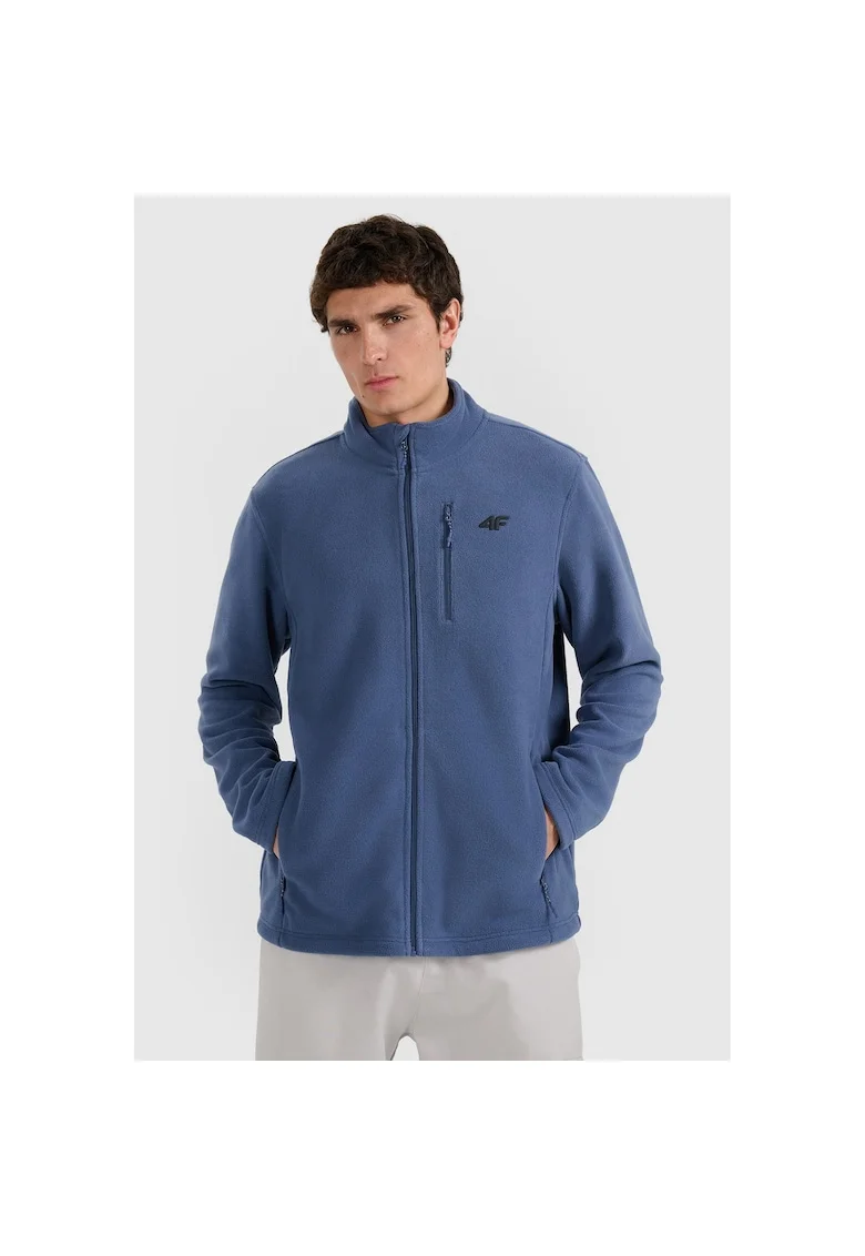Hanorac sport barbati  regular, guler inalt, bleumarin, 4FWarm