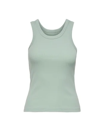 Top uni slim fit, Verde deschis