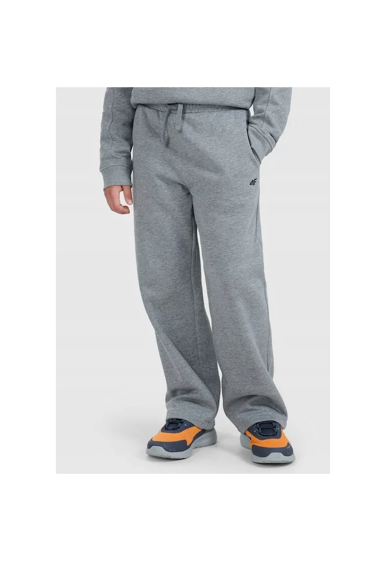 Pantaloni de trening  pentru baieti, gri, bumbac si poliester
