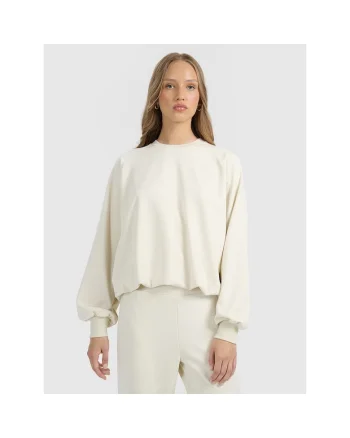 Bluza dama  bej, croiala scurta, material moale,