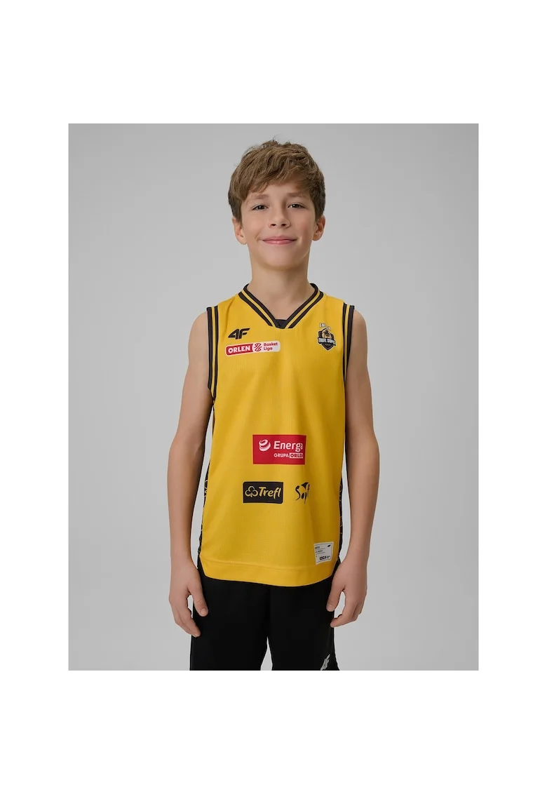 Maiou sport copii,  poliester, galben/negru