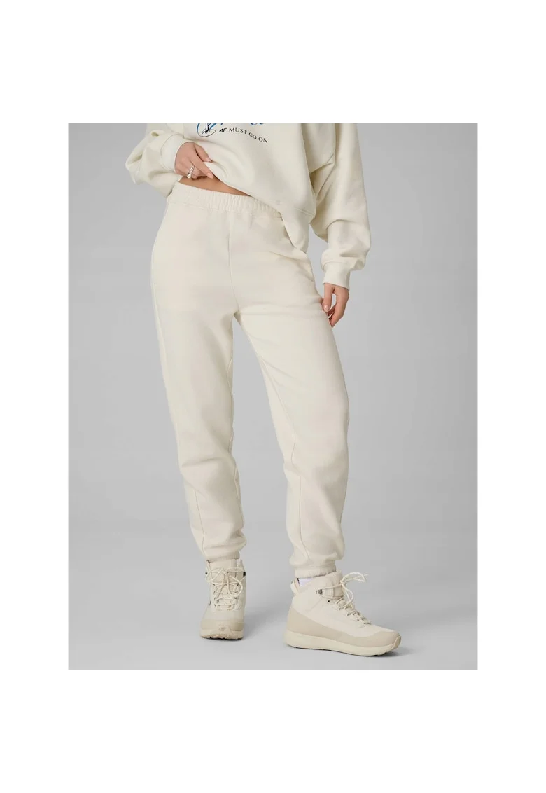 Pantaloni sport dama,  jogger, bej, bumbac