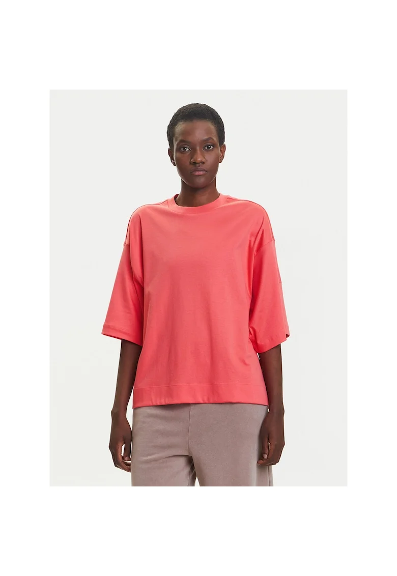 Tricou sport dama,  coral, bumbac, larg,