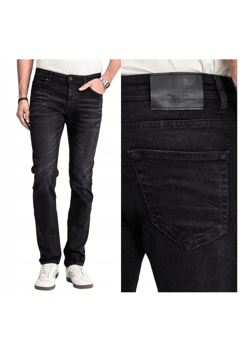 Blugi Barbati,  Felix, Slim Fit, Talie Medie, 98% Bumbac, 2% Elastan, Fermoar, Lungi, 5 Buzunare, Albastru, Albastru