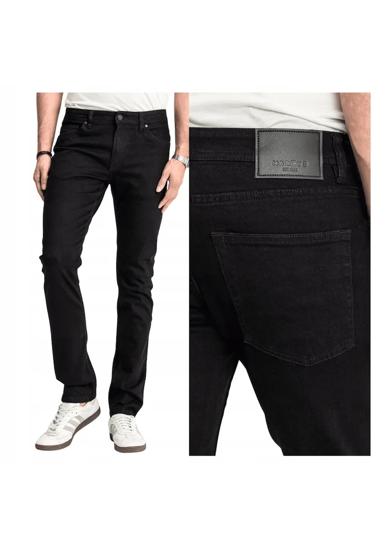 Blugi Barbati,  Felix, Slim Fit, Talie Medie, 98% Bumbac, 2% Elastan, Fermoar, Lungi, 5 Buzunare, Albastru, Negru