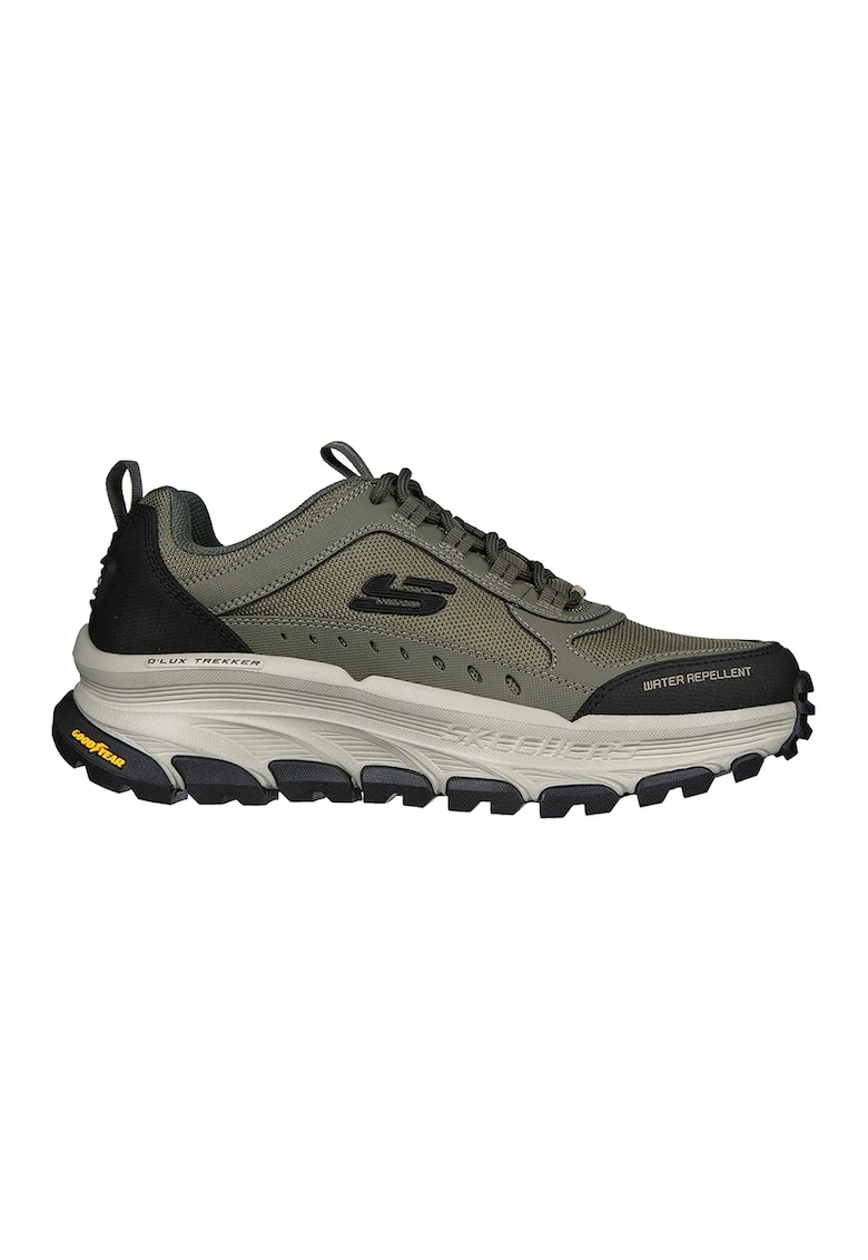 Pantofi sport cu garnituri din piele D'Lux Trekker, Negru/Verde masliniu