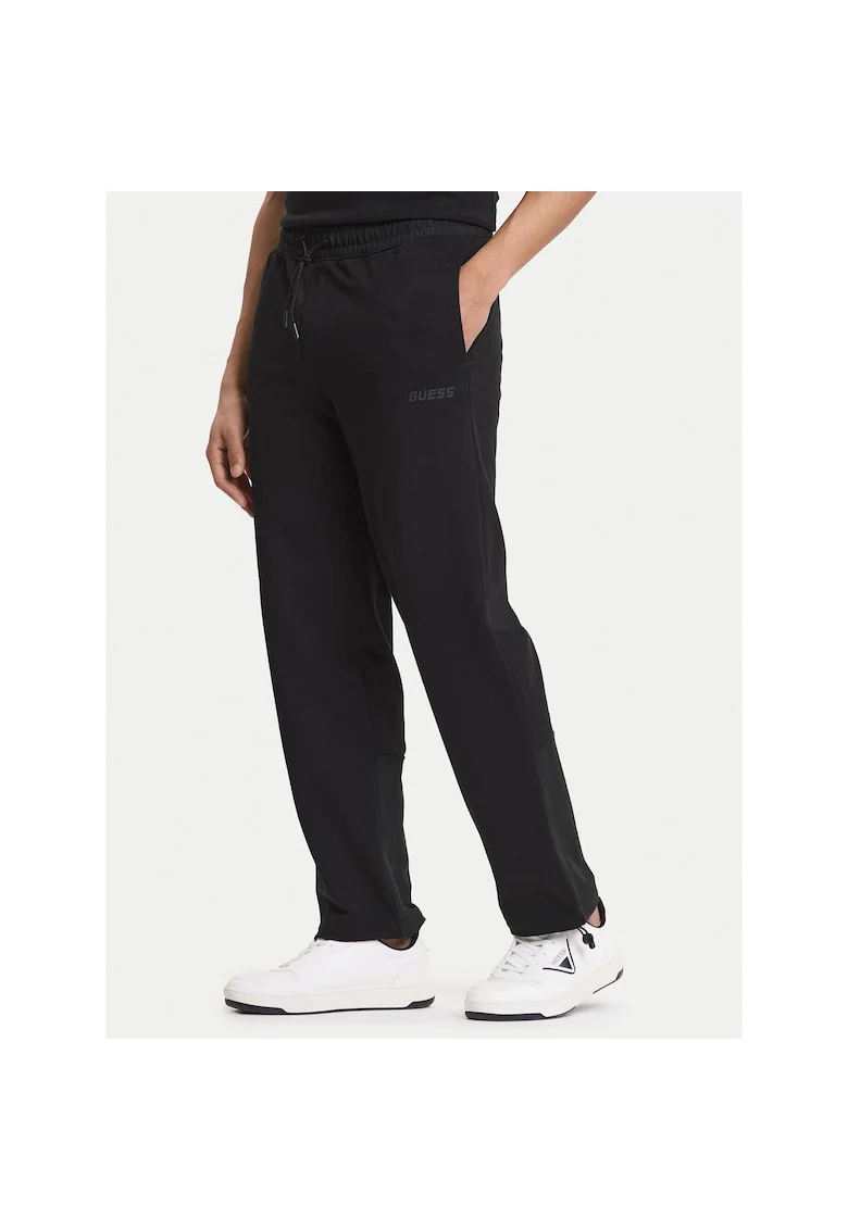 Pantaloni sport barbati,  negru, 95% bumbac, 5% elastan