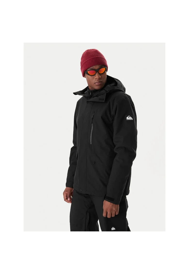 Geaca de schi barbati,  neagra, poliester reciclat, fermoar