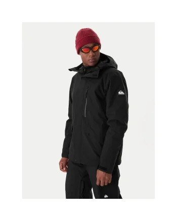 Geaca de schi barbati,  neagra, poliester reciclat, fermoar
