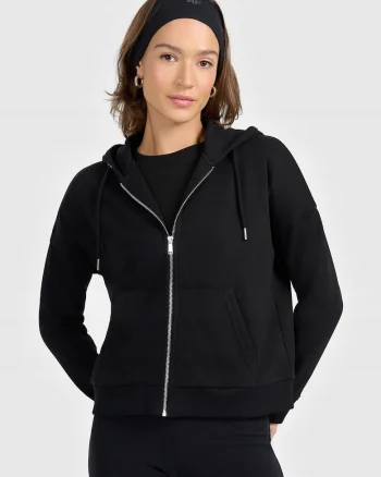 Hanorac dama  negru, bumbac, Negru