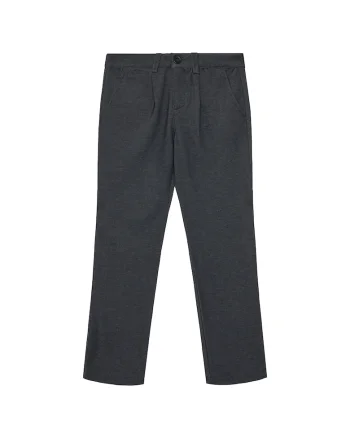Pantaloni copii,  bleumarin, herringbone, fermoar, 58% viscoza, 38% poliester, 4% elastan