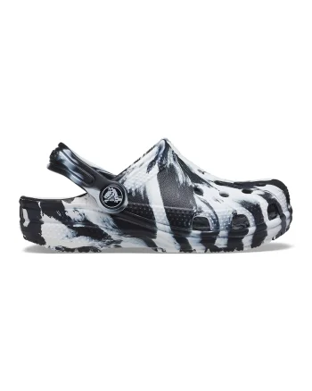 Saboti slingback cu model abstract, Alb/Albastru ultramarin