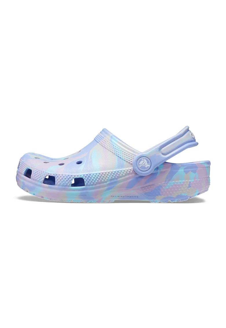 Saboti slingback cu model abstract, Albastru lavanda/Bej/Lila