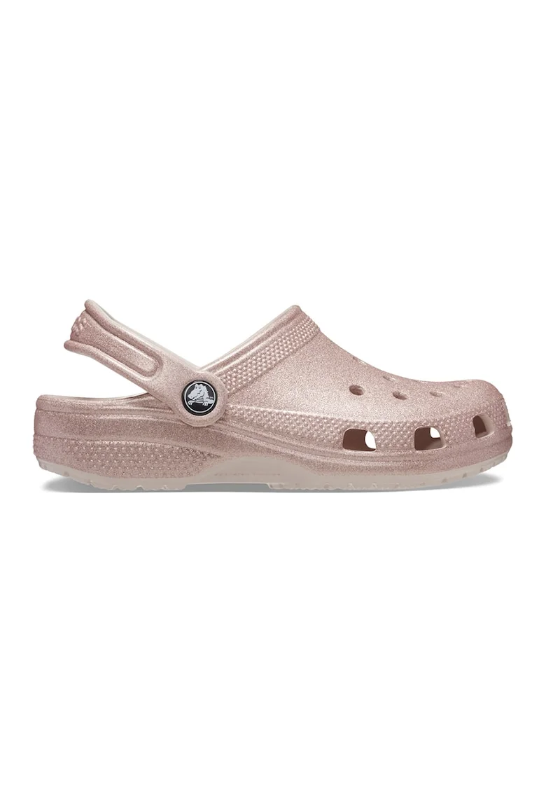 Saboti slingback cu aspect stralucitor, Roz prafuit