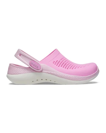 Saboti slingback de cauciuc, Alb/Roz deschis