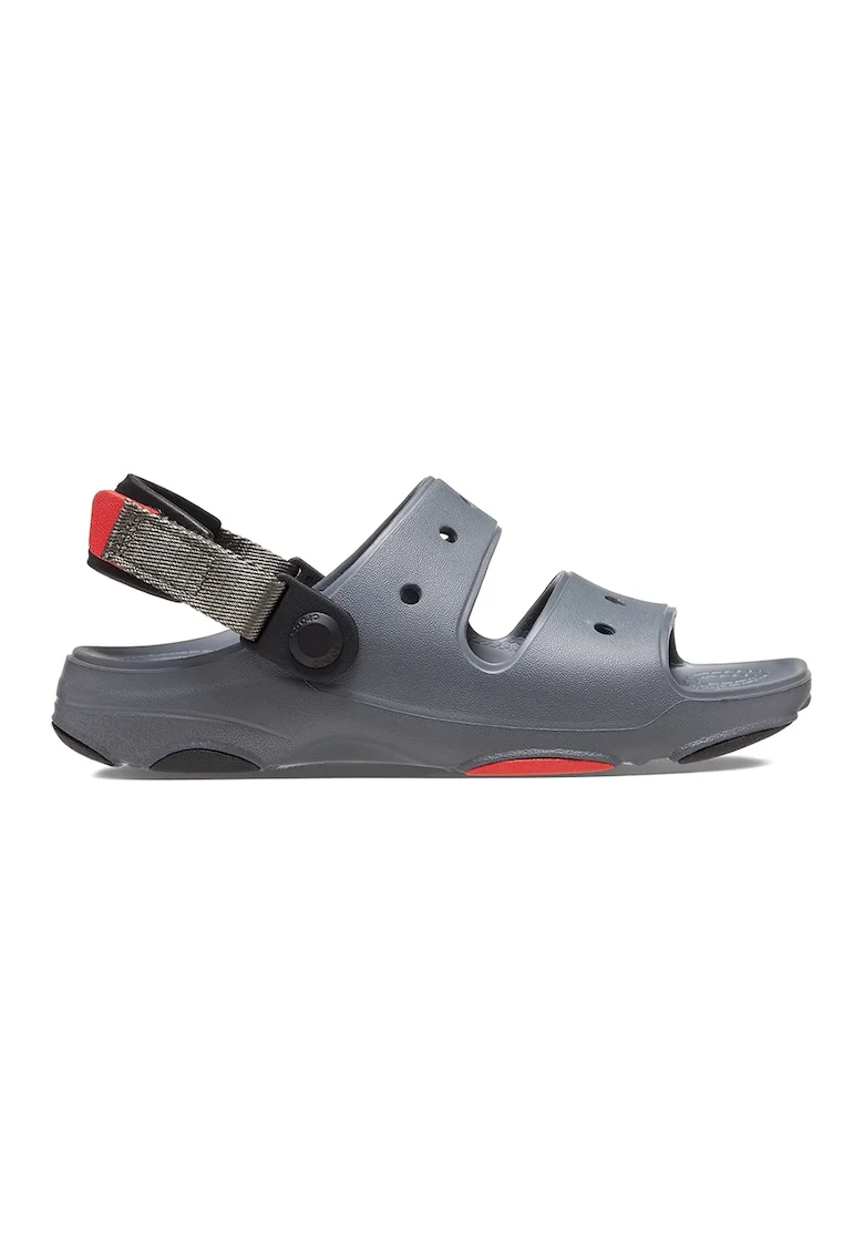 Saboti slingback cu model uni si velcro, Albastru prafuit