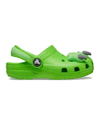 Saboti slingback I Am Dinosaur, Gri cenusiu/Verde electric