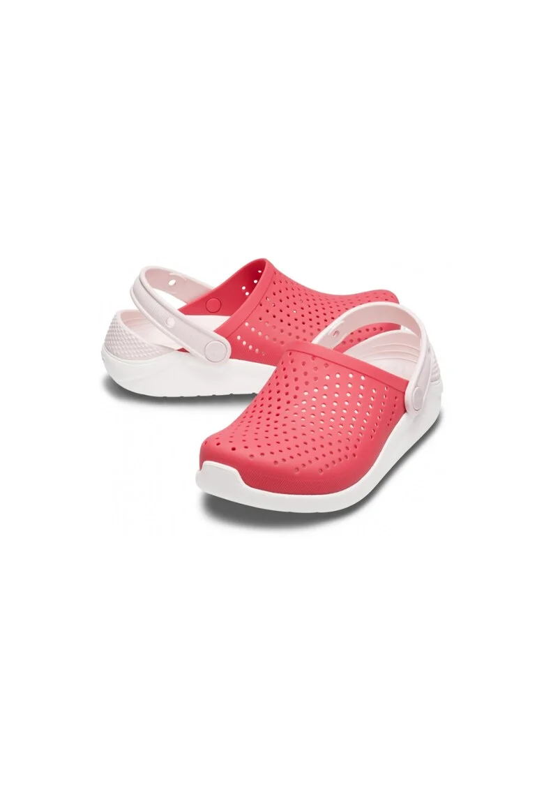Saboti slingback,  Sintetic, Uscare rapida, Rosu/Alb