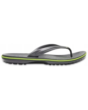 Slapi  Crocband, Material sintetic, Gri/Verde
