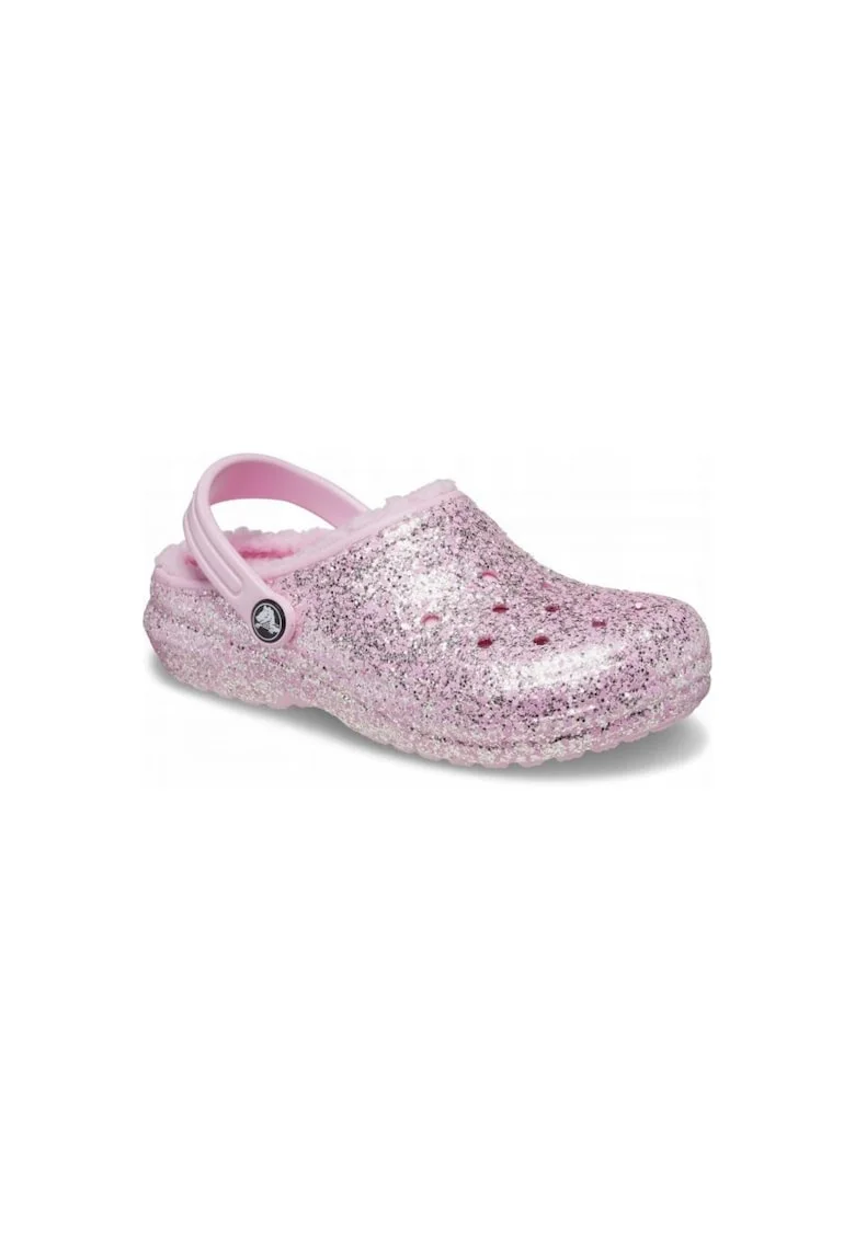 Saboti Izolati Copii,  Classic Lined Glitter Kids Clog, Roz, Roz