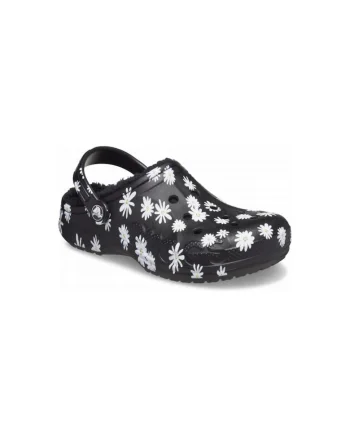 Saboti Izolati Copii,  Baya Lined Printed Kids Clog, Negru, Negru