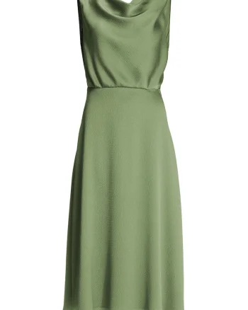 Rochie cocktail  lejera, verde, poliester