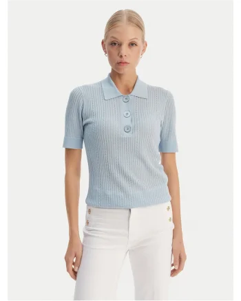 Tricou dama,  slim fit, albastru deschis, 70% viscoza