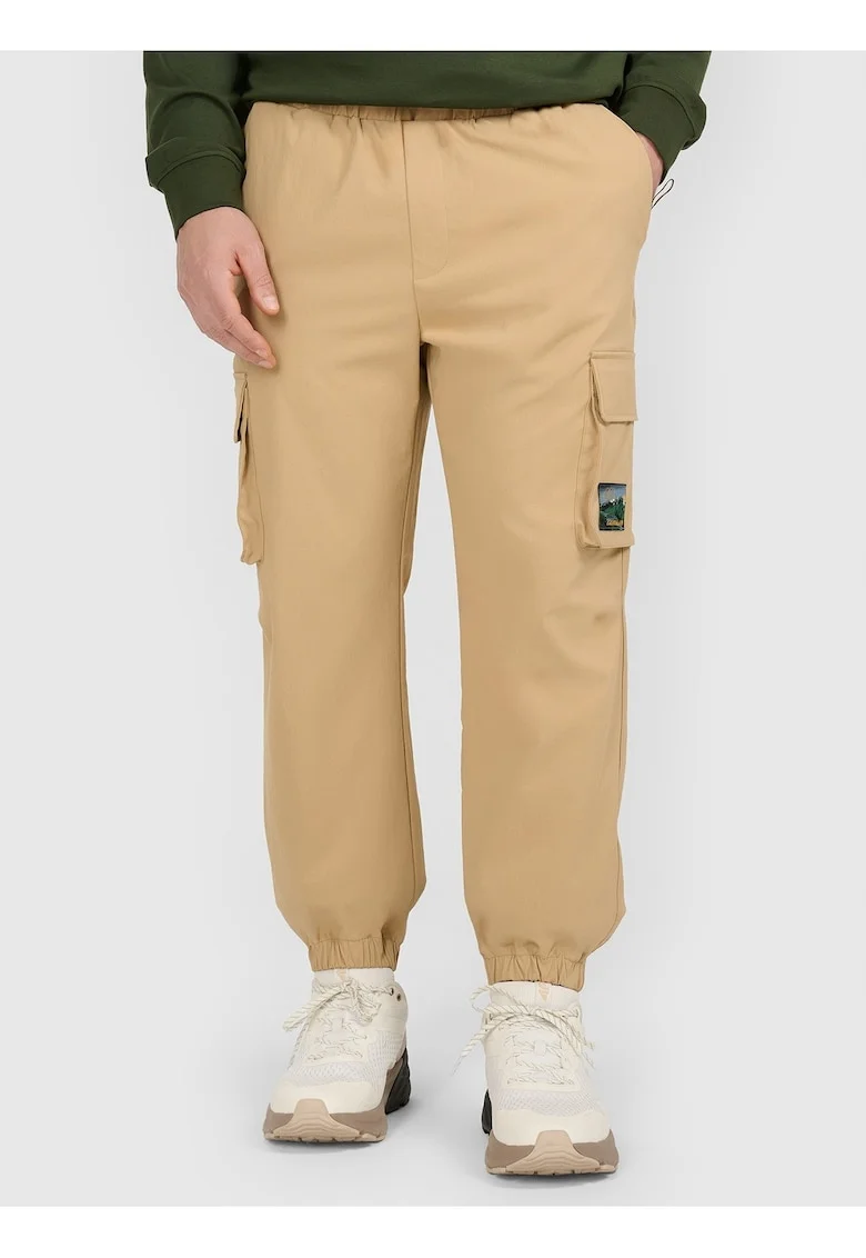 Pantaloni barbati,  cargo, bej, poliester, Bej