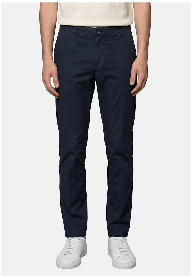 Pantaloni chino cu buzunare oblice, Bleumarin