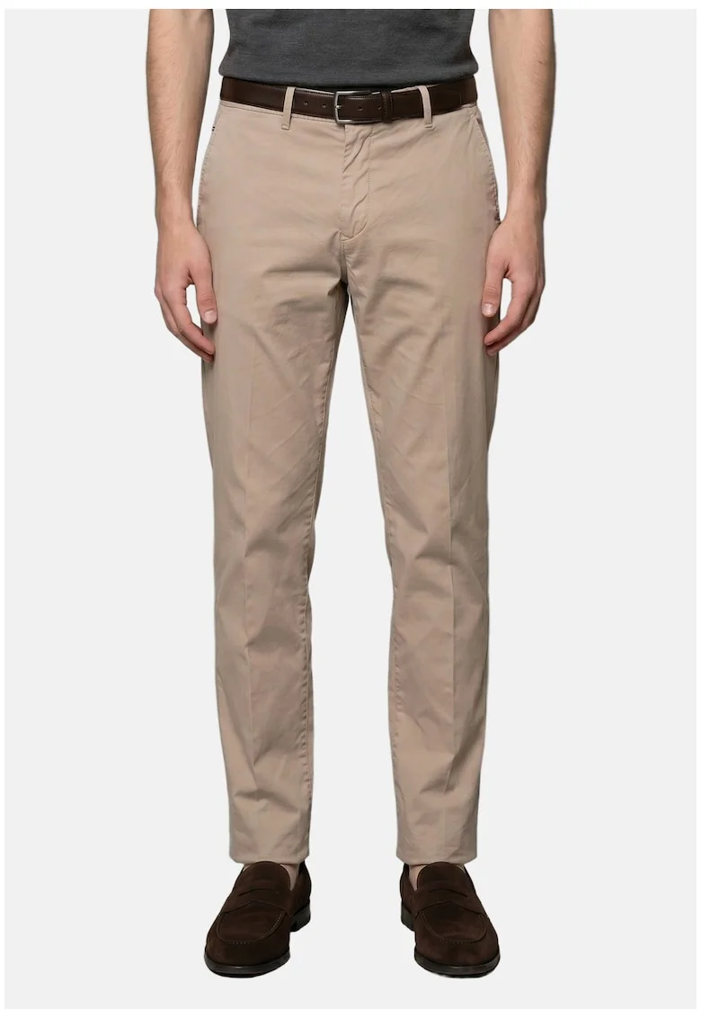 Pantaloni chino cu buzunare oblice, Bej