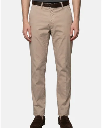Pantaloni chino cu buzunare oblice, Bej