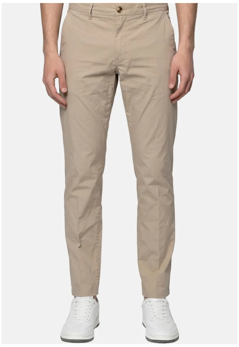 Pantaloni chino cu buzunare oblice, Bej