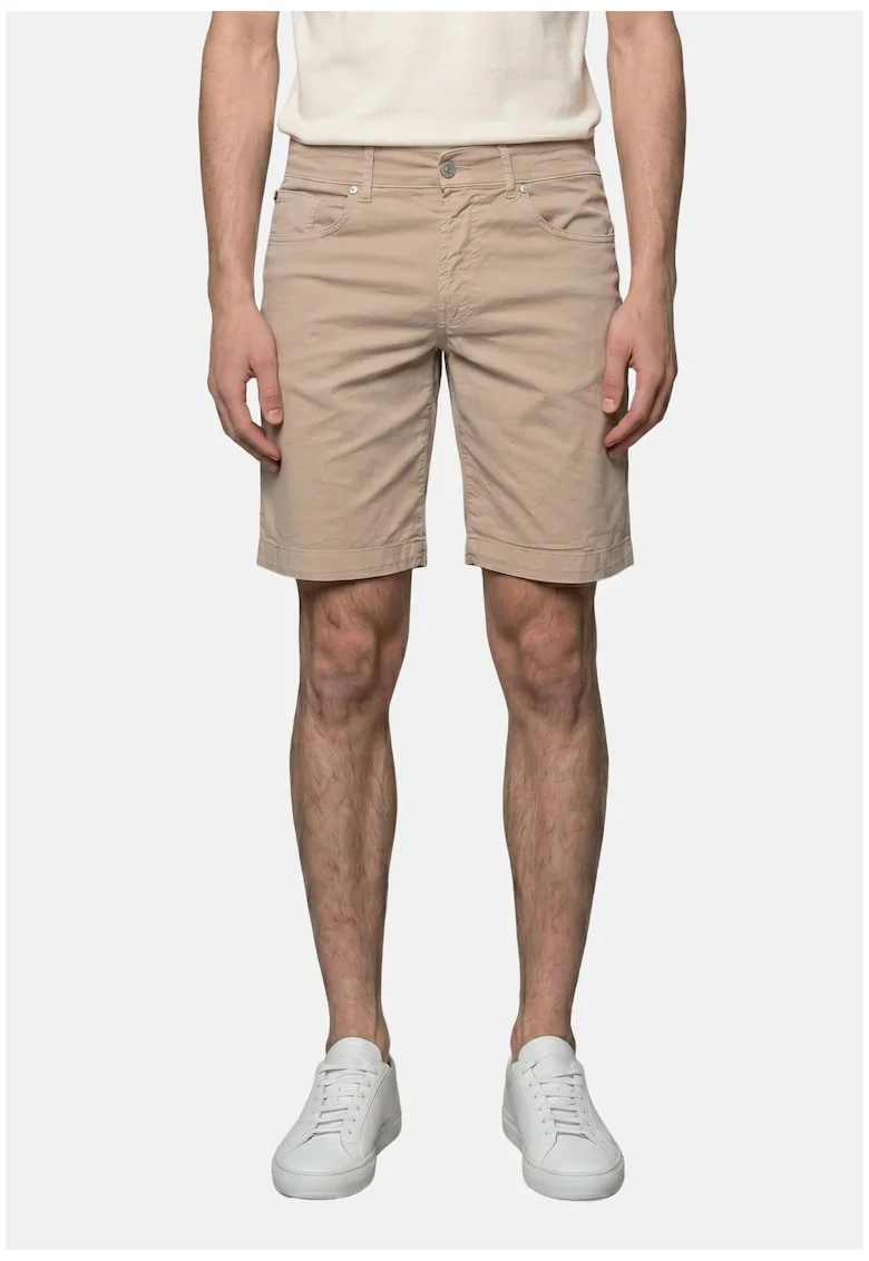 Blugi scurti cu model uni, Bej