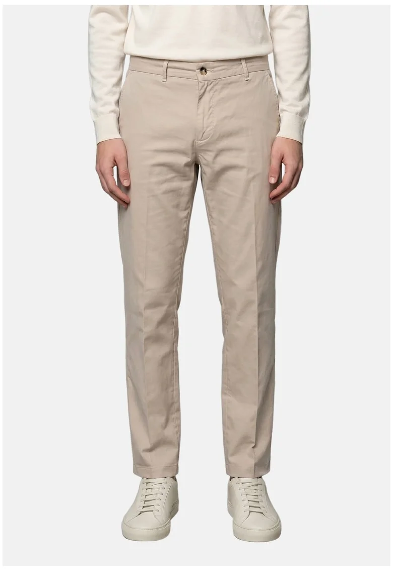 Pantaloni chino din in, Bej