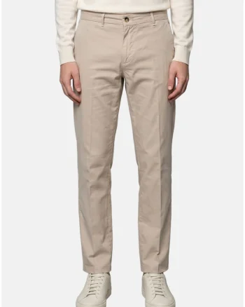 Pantaloni chino din in, Bej