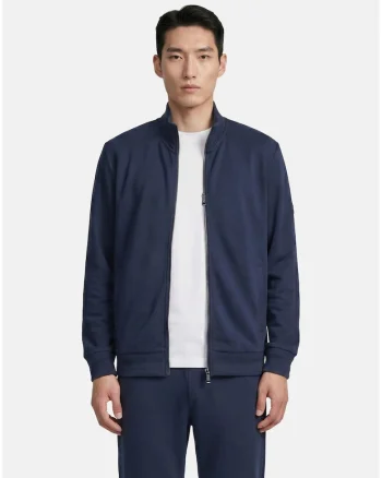 Bluza de trening cu buzunare laterale si fermoar, Bleumarin