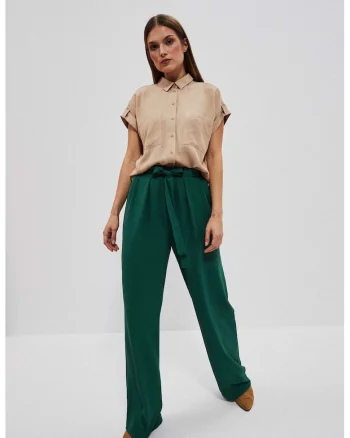Pantaloni cu picioare late malachit