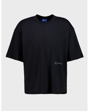Tricou supradimensionat cu maneci cazute, Negru