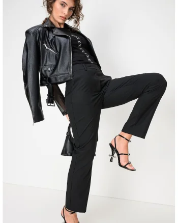 Bluza slim fit cu model 2-in-1, Negru