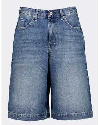 Blugi-bermude cu croiala baggy, Albastru
