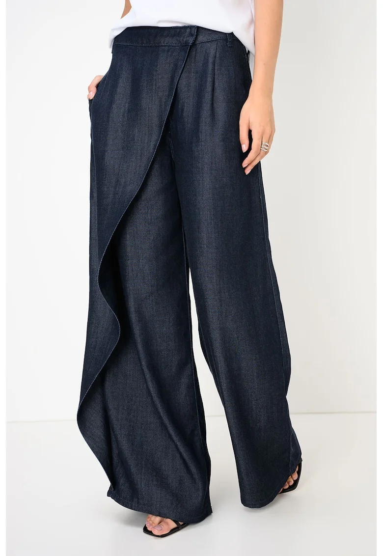 Pantaloni cu croiala ampla, Bleumarin