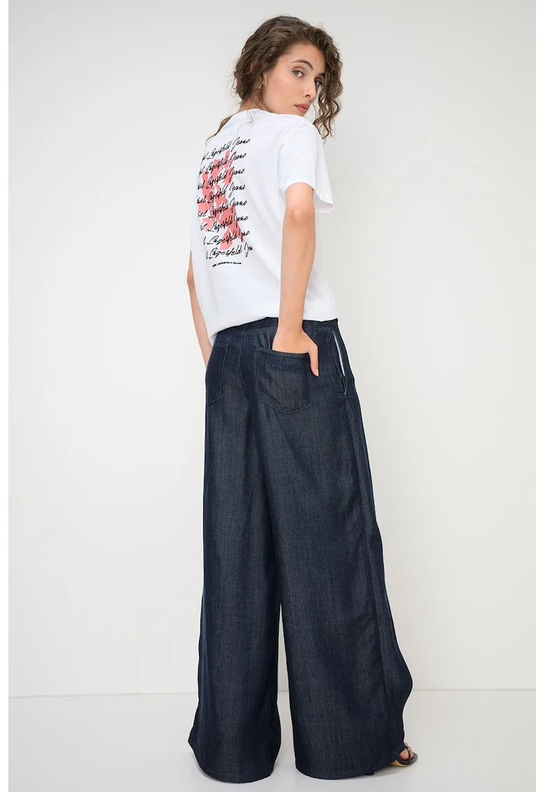 Tricou regular fit din amestec de modal, Alb/Negru