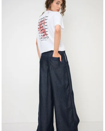 Tricou regular fit din amestec de modal, Alb/Negru