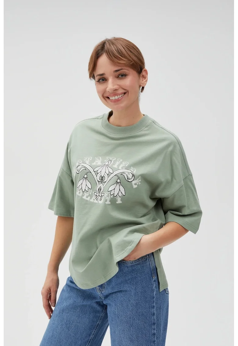 L-BL-4616 BLUZA, Kaki